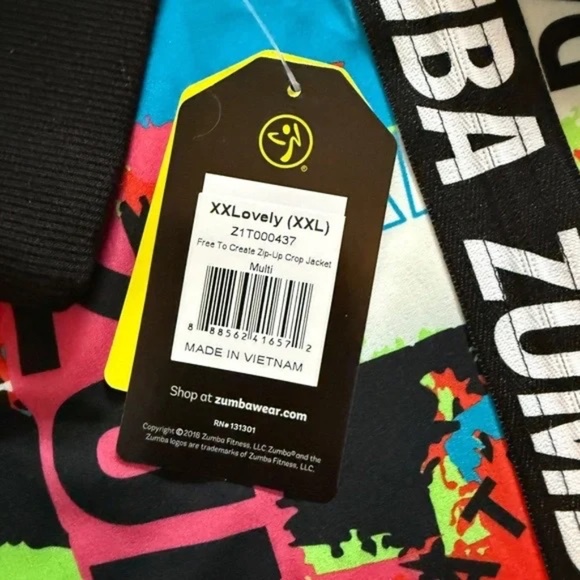 NWT Zumba Zip-Up Crop Jacket, Free to Create Collection, XXL - Picture 4 of 10